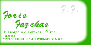 foris fazekas business card